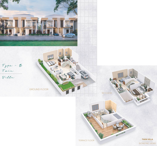 Floor Plan for 4+1 BHK Twin Villa